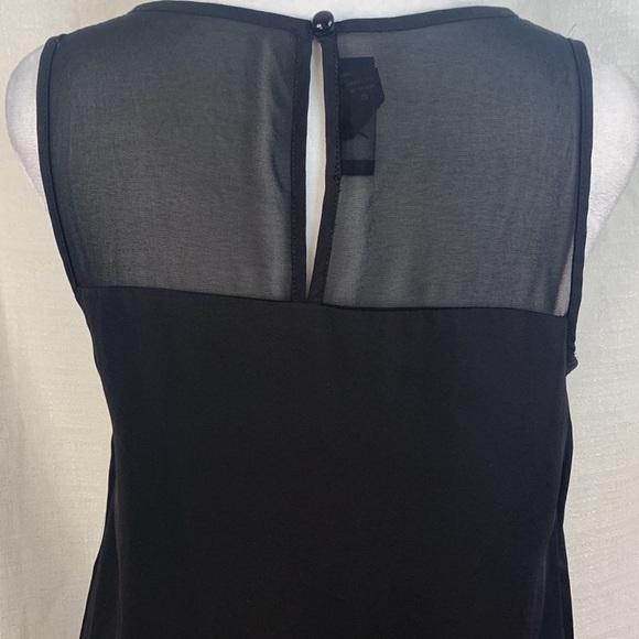 BCX Sheer Overlay Cross Front Sleeveless Tank - Picture 7 of 13